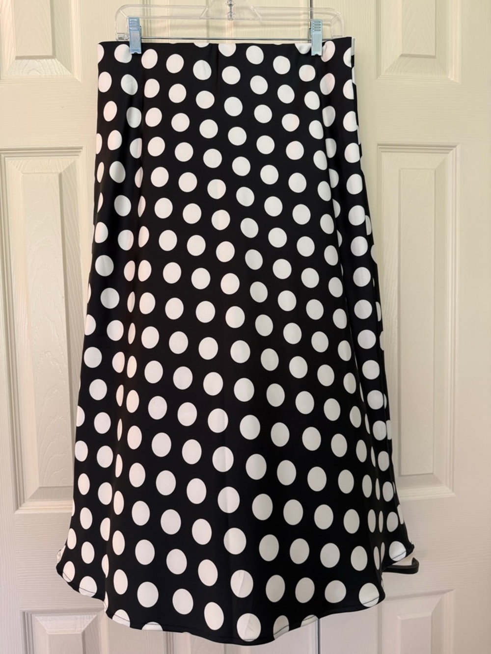 Renee C. Black and White Polka Dot A-Line Skirt
